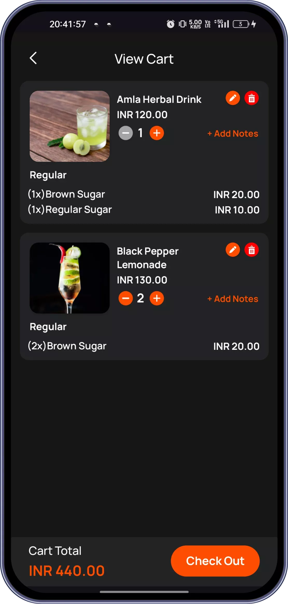 Cocktail drink details