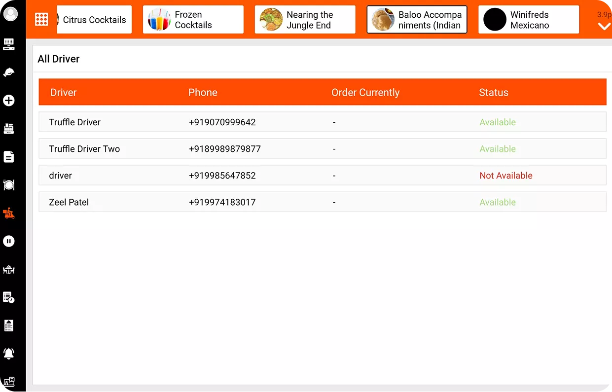 Restaurant Delivery Driver App Dashboard