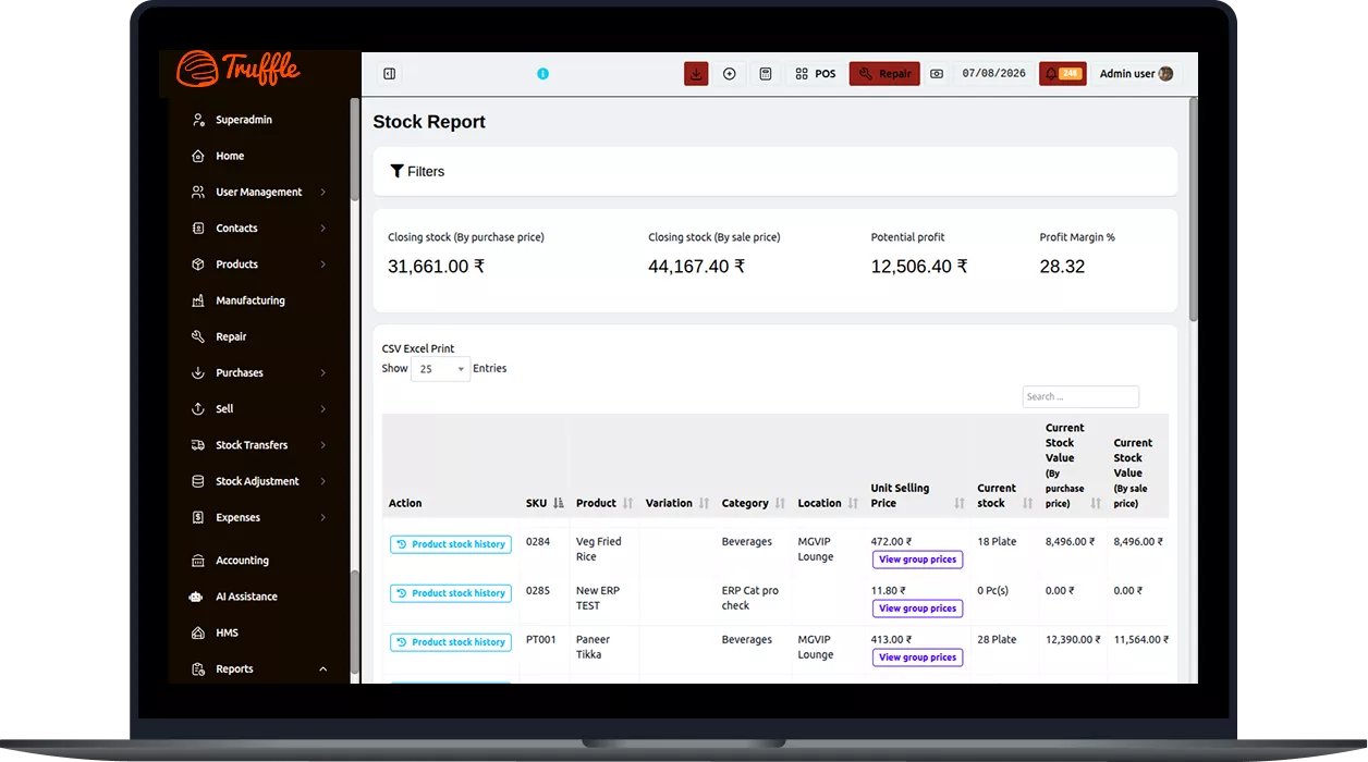 Dynamic pricing dashboard