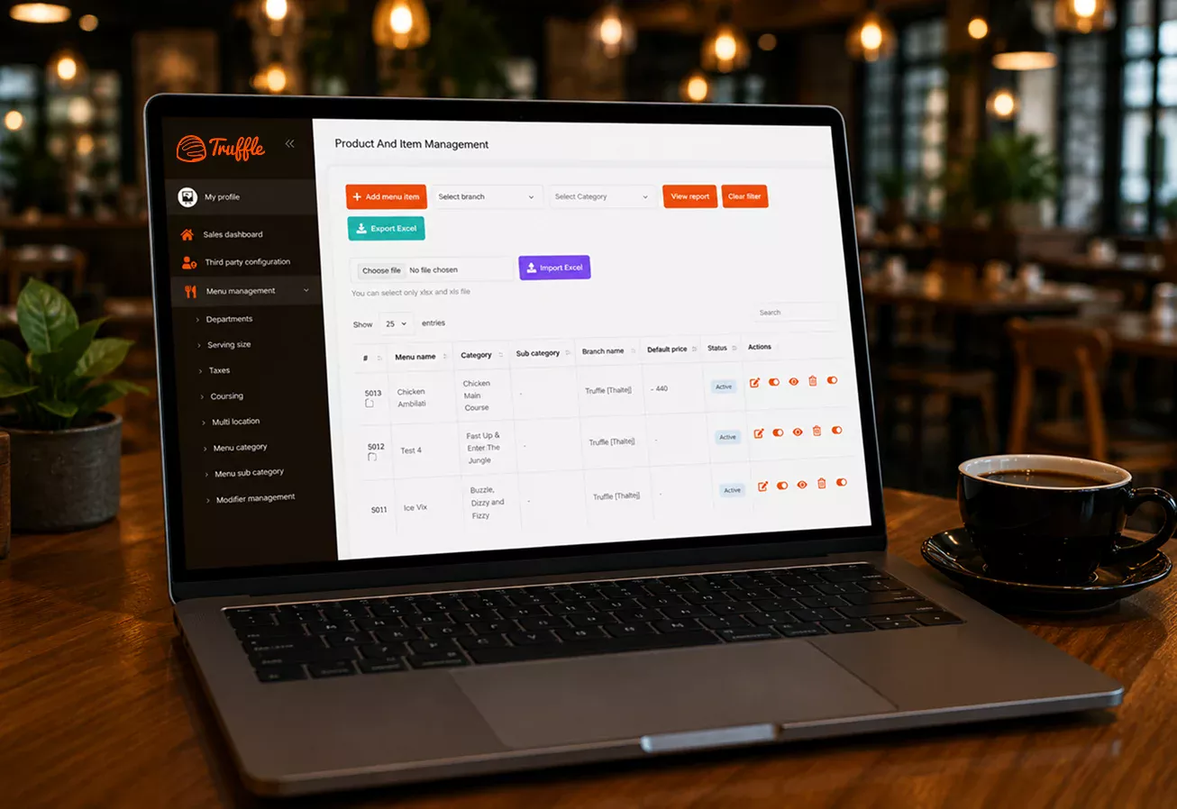 Central kitchen dashboard features