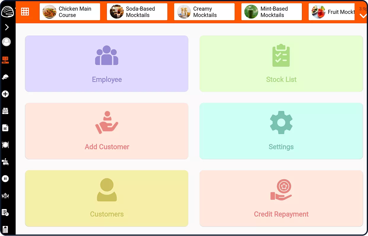 Restaurant POS Software Dashboard